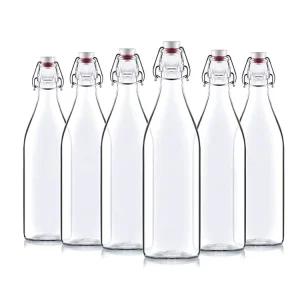 32oz Clear Glass Swing Top Glass Bottles Beverage Milk Kombucha Bottle Glass Bottle