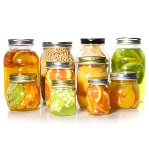 32oz Wide Mouth Glass Mason Jar With Airtight Lid and Bands for Fermenting, Pickling, and Canning