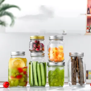 32oz Wide-Mouth Glass Mason Jar with Airtight Lid and Bands for Fermenting, Pickling, and Canning