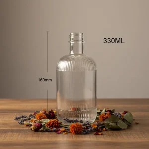 330 mL 500 mL Glass Liquor Bottles for Vodka Tequila Whiskey with Cork and Engraving