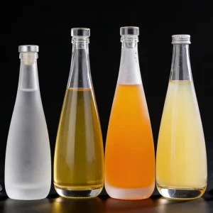 330ml 500ml Conical Glass Bottles with Aluminum Screw Cap or Cork Stopper for Juice