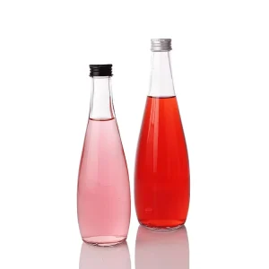 330ml 500ml Glass Beverage Bottle with Lid for Milk and Juice