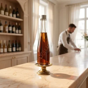 330ml 500ml Glass Liquor Bottle Customizable & High Quality Transparent Tapered Embossed Bottle with Stopper