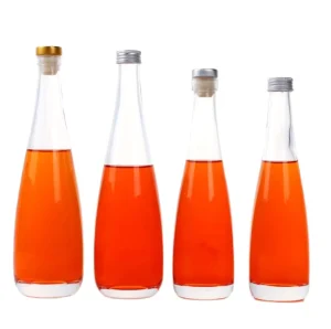 330ml 500ml Water Droplet Glass Bottle with 28mm Aluminium Cap Juice Beverage Bottles