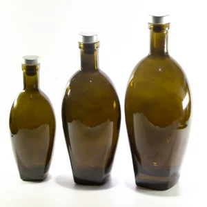 330ml 650ml 1000ml Food-Grade Cooking Oil Glass Olive Oil Bottles with Metal Lids