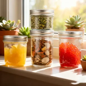 350ml 12 Oz Wide Mouth Mason Jars Small Glass Canning Jars with Airtight Lids for Jam Pickle