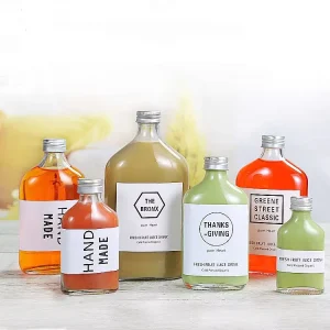 350ml 12oz Food-Grade Glass Drinking Bottle with Lid for Juice, Wine, Coffee and Kumbocha