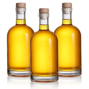 350ml 500ml 750ml 1000ml Crystal Glass Whiskey Tequila Wine Vodka Bottle with Cork