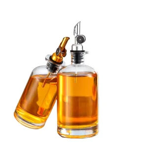 350ml 500ml White Glass Olive Oil and Vinegar Dispenser Set