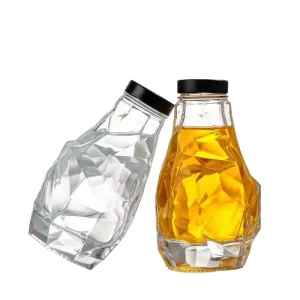 350ml Clear Glass Beverage Bottle with Cap for Alcoholic Beverages, Water, and Juice