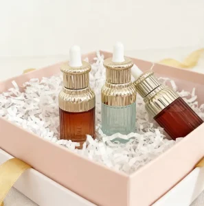35ml Glass Cosmetic Face Serum and Hair Essential Oil Dropper Bottle with Box