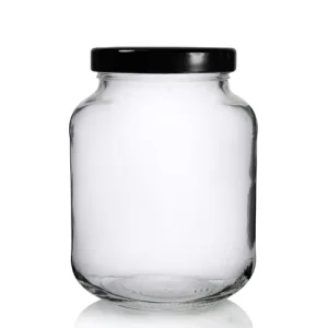 370ml Clear Glass Oval Jar with Twist-Off Lid
