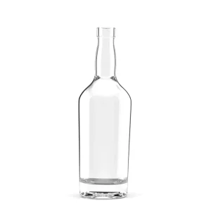 375ml 500ml 700ml 750ml Factory Exclusive Custom Cork Mouth Long Neck Thick Bottom Round Whiskey Liquor Glass Bottle
