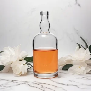 375ml 500ml 750ml Clear Empty Super Flint Glass Bottle for Beverages Liquor Tequila Gin with Cork by Manufacturers