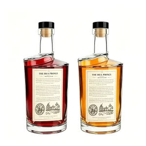 375ml 700ml 750ml Durable Cylindrical Glass Bottles with Cork for Whiskey Liquor Tequila Vodka Storage Featuring Thick Bottom