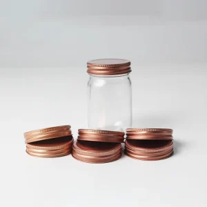 380ml 500ml Clear Glass Mason Jar with Cooper Color or Rose Gold Metal Lid