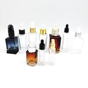 3ml 5ml 10ml 15ml 30ml 1oz Small Square Glass Bottle Square Glass Dropper Bottle French Square Glass Bottles