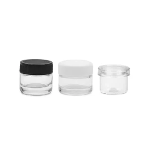 3ml 5ml clear Round Shape Glass Jar with Plastic Lid
