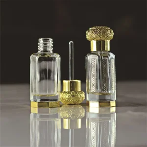 3ml 6ml 12ml Arabic Attar Perfume Oil Bottle with Zinc Metal Lid Refillable Crystal Design