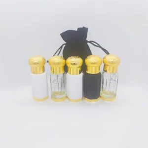 3ml 6ml 12ml Arabic Fancy Design Oud Attar Oil Glass Bottle With Roll On Sealing Screen Printed Carton and Glass Stick