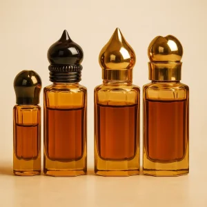 3ml 6ml 12ml Luxurious Zinc Alloy Screw Cap Arab Arabian Octagonal Tola Polished Clear Glass Essential Oil Bottles