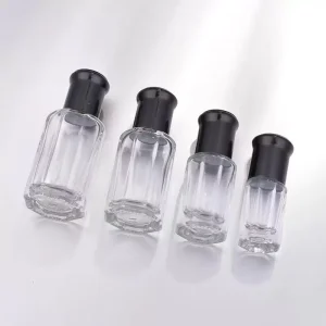 3ml 6ml 12ml Octagonal Roll-On Glass Bottles with Aluminum Cap for Skin Care Serum