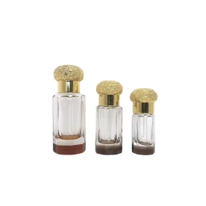 3ml 6ml 12ml Zinc Alloy Screw Cap Arab Arabian Octagonal Tola Polished Glass Bottle Oud Oil Attar Bottles
