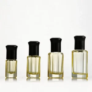 3ml 6ml Hexagon Glass for Bottle with Gold Aluminum Cap Portable Fragrance Mini Essential Oil Container Stick Screen Printing