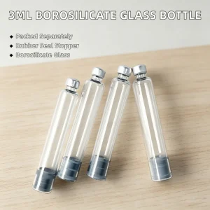 3ml Borosilicate Glass Vial with Aluminum Lid for Steam-Sterilized Liquid Pharmaceutical Packaging