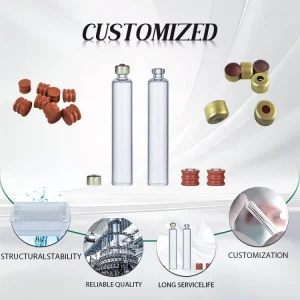 3ml RTU Sterile Glass Cartridges with Rubber Stoppers and Gold Caps in Individual Packaging