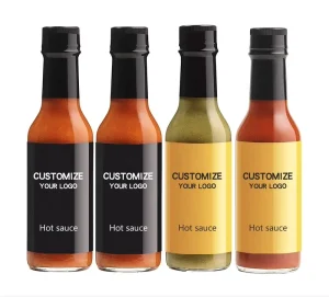3oz 5oz 8oz 150ml 250ml Empty Clear Table Sauce Bottle Chili Salad Ketchup Hot Sauce Glass Bottle with Black Cap