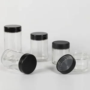 3oz Straight-Side Glass Jar with Child-Resistant Cap Glass Packaging Factory Supply