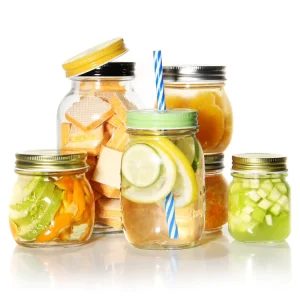 4 oz 5 oz 8 oz 16 oz 24 oz 32 oz Square Wide Mouth Glass Mason Canning Jar with Lid and Band