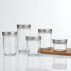 4 oz 6 oz 8 oz 10 oz 12 oz Clear Glass Mason Canning Jar with Metal Lid for Baby Food