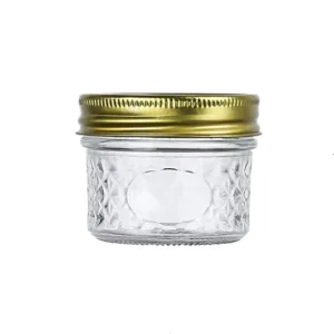 4 oz Clear Glass Mason Jar with Metal Lid for Jam and Canning
