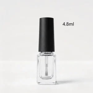4.8ml Mini Square Shape Gel Polish Empty Glass Bottle with Brush and Cap