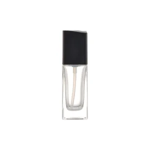 40 ml Empty Borosilicate Glass Perfume Atomizer Bottle Set Square Shape with Black Cap Cosmetic Containers for Industrial Use