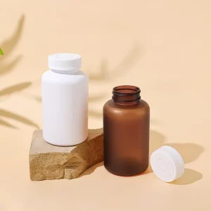 400ml Amber Round Empty Capsule Glass Bottle Packaging Jars Pill Containers Bottles with Plastic Child Resistant Lid