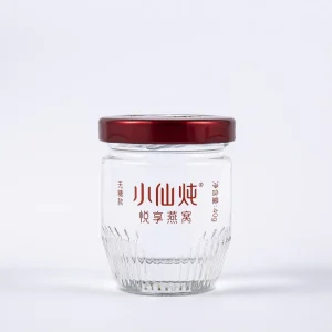 40g Eco friendly Unique Shape Wide Mouth Round Transparent Screw Cap Food Packaging Glass Jar for Bird’s Nest and Sugar