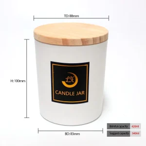 410ml Frosted Glass Cylinder Empty Scent Candle Container for Brands Christmas