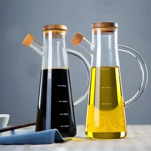 41Years Factory New Taper Style Glass Oil Pot High Borosilicate Glass Oil Bottle Glass Oil Dispenser 500ml Capacity
