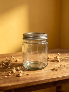 420ml Reusable Food Grade Round Glass Jar With Silk Screen Printing For Canned Food and Pickles