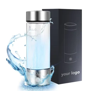 420ml Stainless Steel and Borosilicate Glass Hydrogen Bottle with Leakproof Lid