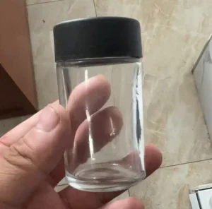 43mm Dia X75mm High 3oz Custom Printing Logo Child Proof Glass Jar Container Glass Jar With Child Resistant Cap