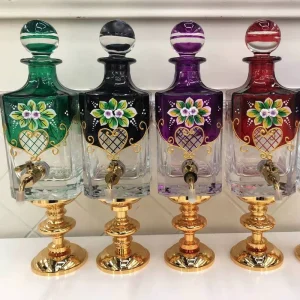 450ml Empty Attar Glass Display Bottle Perfume Oil Retail Decanter with Copper Tap