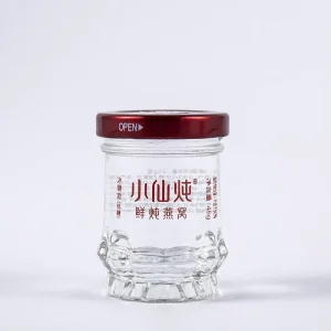 45g Transparent Thick Glass Premium Bird’s Nest Bottle Eco friendly Food Beverage Packaging Screw Cap Custom Color Flint Glass