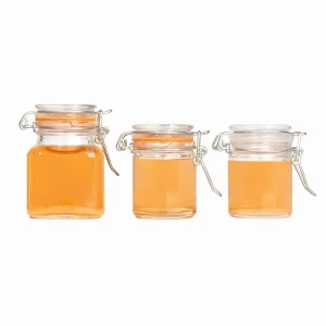 45ml 100ml 250ml 500ml 750ml Clear Reusable Glass Storage Jar Bottles with Pet Buckle Cap
