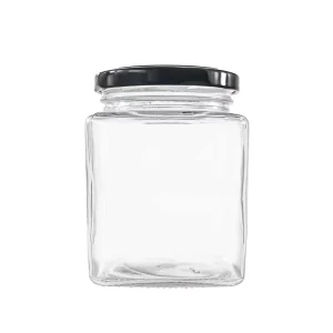 45ml-730ml Hexagonal Clear Glass Jar for Honey, Jam, and Storage with Screw Cap