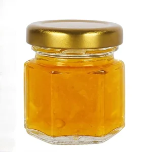 45ml Hexagon Glass Jars with Golden Lids