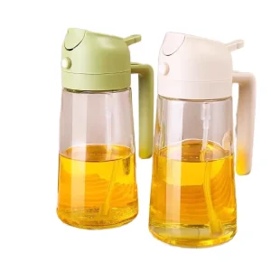 470ml 2-in-1 Glass Olive Oil Sprayer and Dispenser Bottle for Kitchen